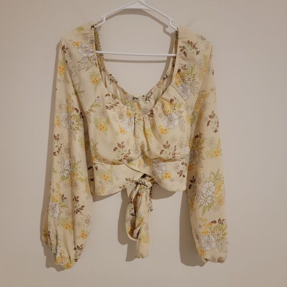 Madden Nyc Womens Crop Top Size XXL Floral Hippie Retro Boho - Picture 1 of 7